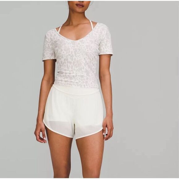 Lululemon Align Tee *Nulu Slim Fit Cropped leopard size 2 - Picture 2 of 10